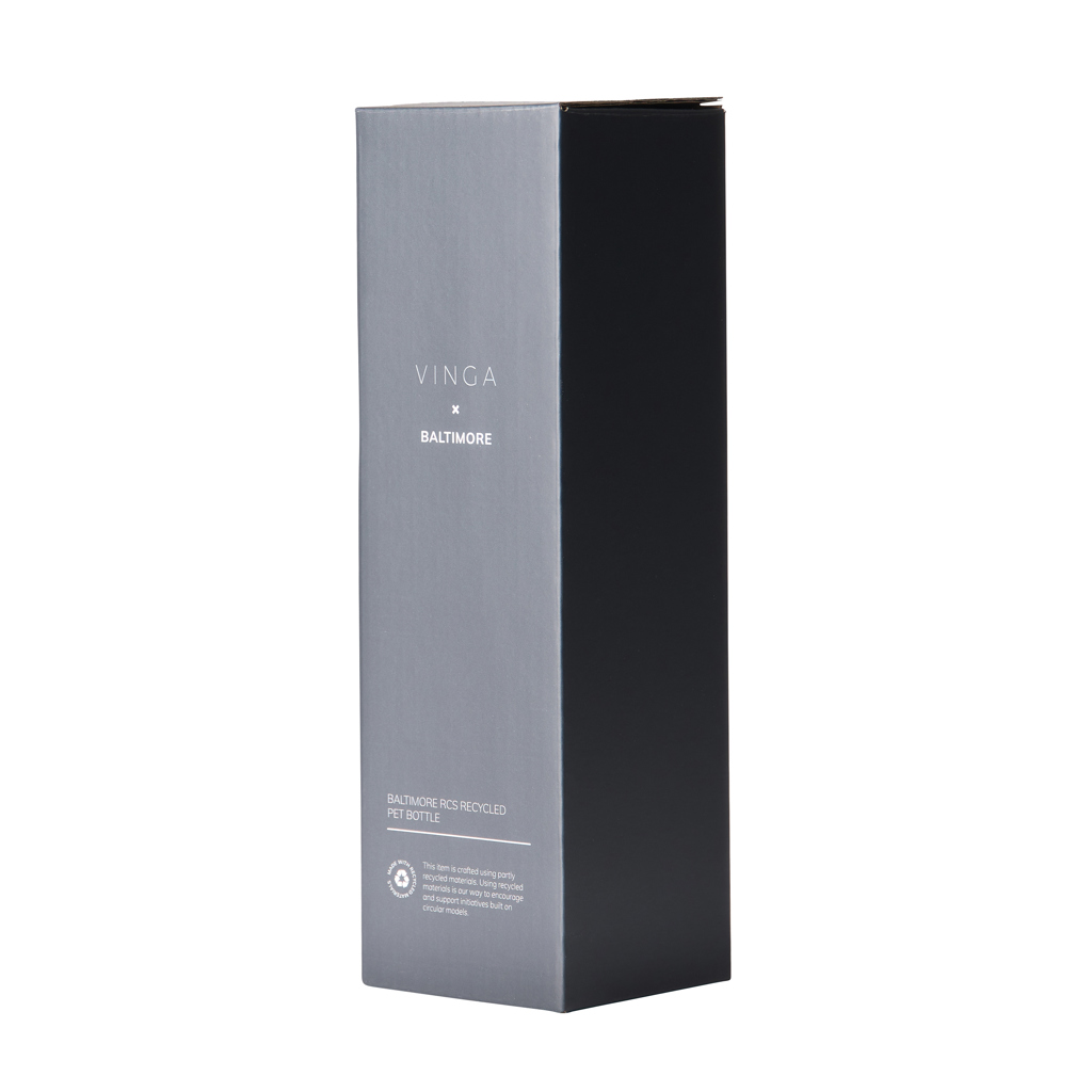 VINGA Baltimore RCS recyc. Edelstahlflasche 600ml, schwarz