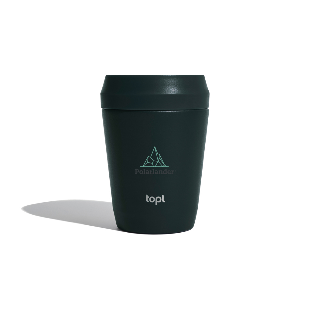 Trinkbecher aus rec. Stahl mit 360-Grad-Deckel 236ml
