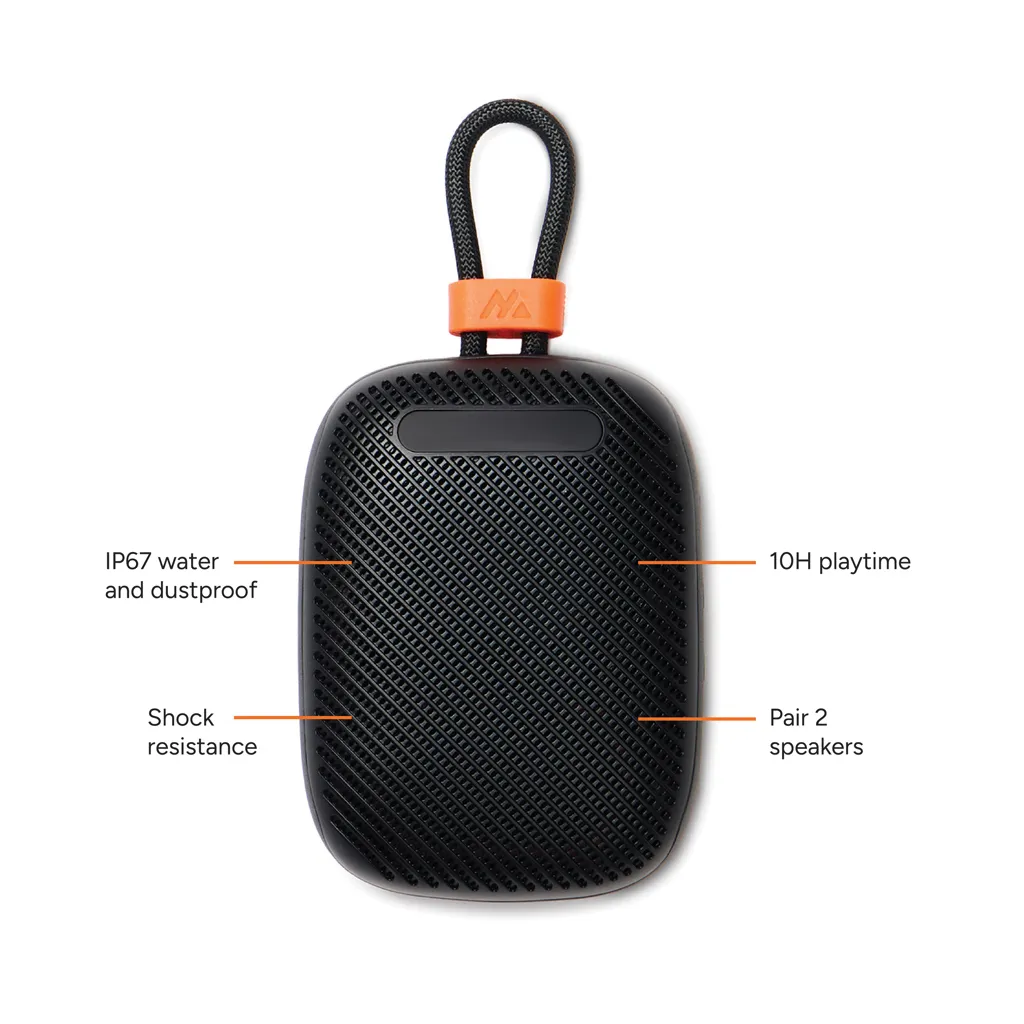 Nordic Drift Titan IP67 wasser-& staubgeschützter 5W-Speaker, schwarz