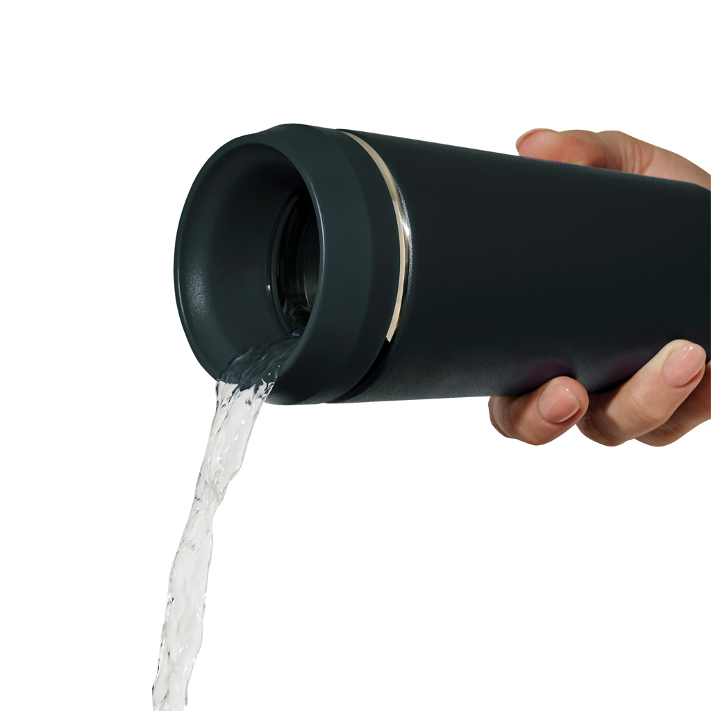 Trinkbecher aus rec. Stahl mit 360-Grad-Deckel 354ml