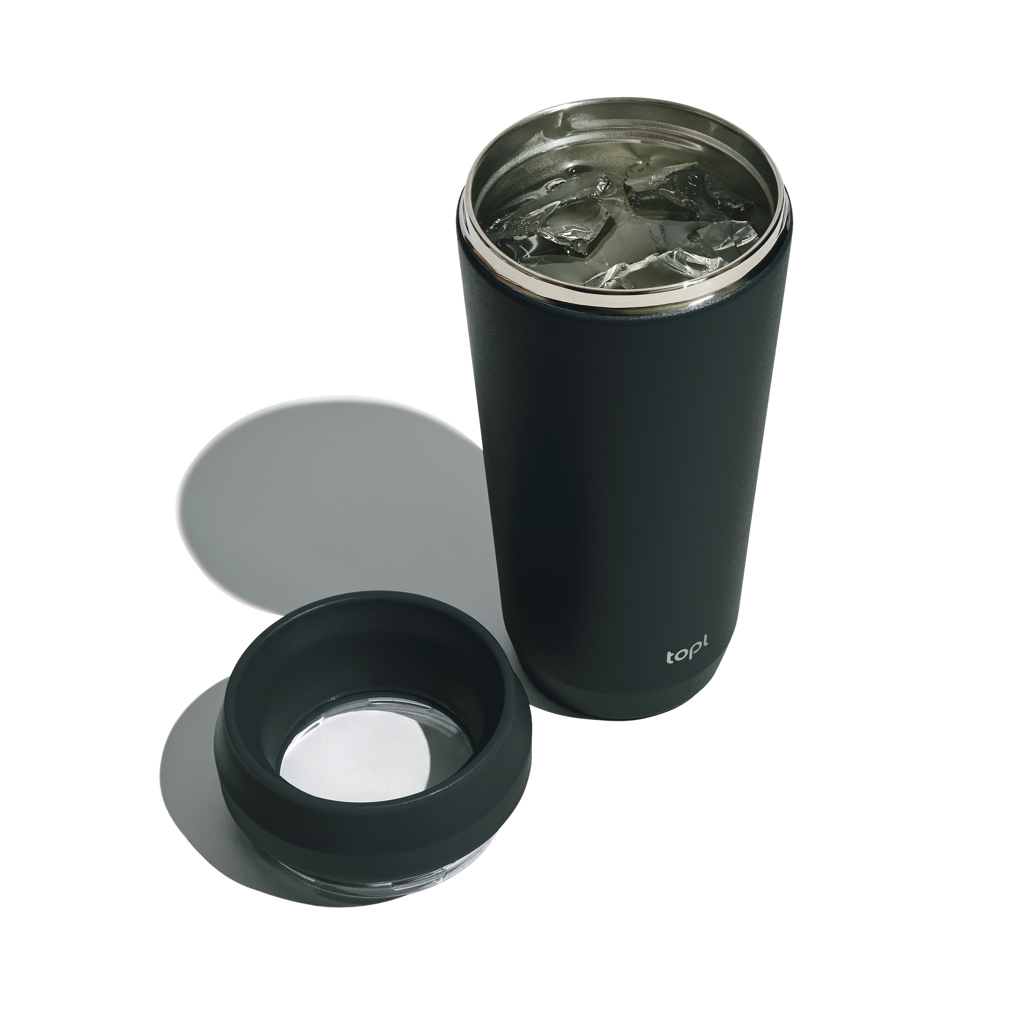 Trinkbecher aus rec. Stahl mit 360-Grad-Deckel 354ml
