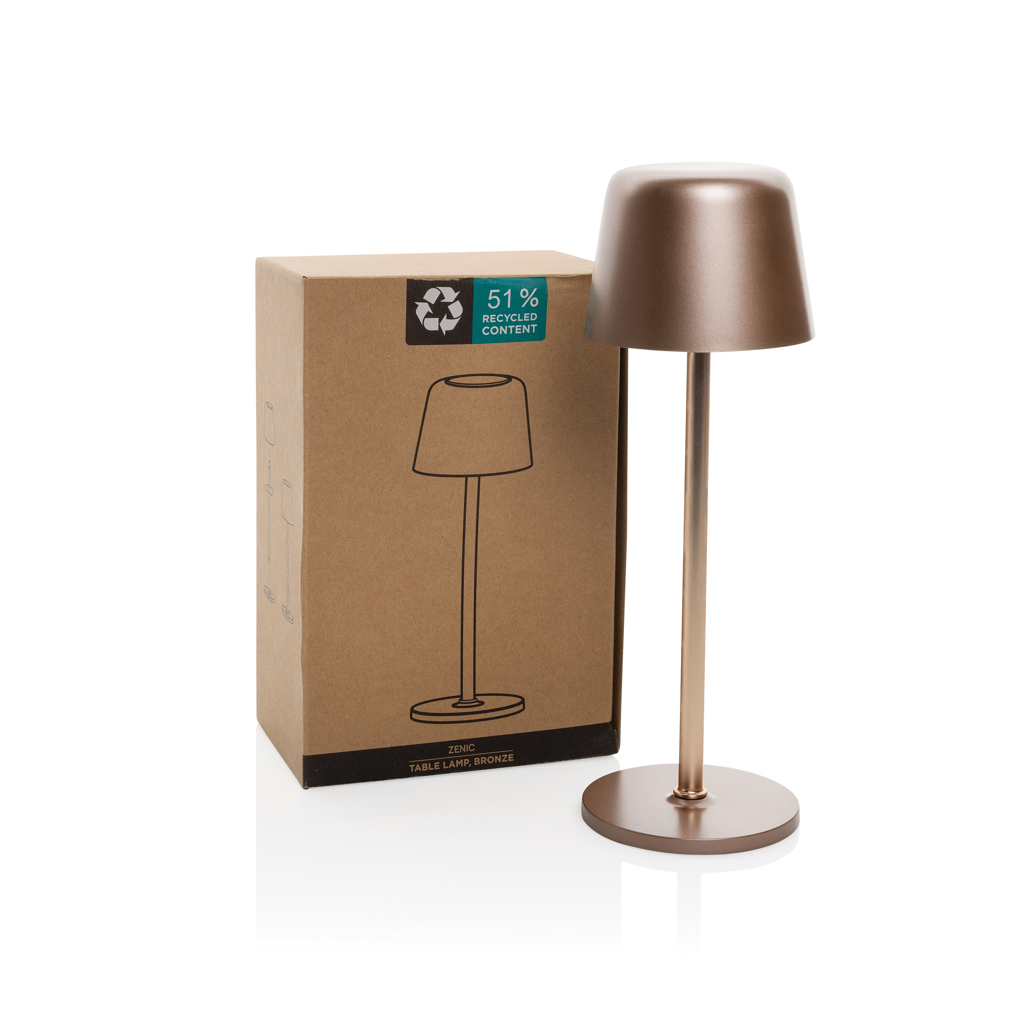 USB Tischleuchte aus RCS recyceltem Kunststoff