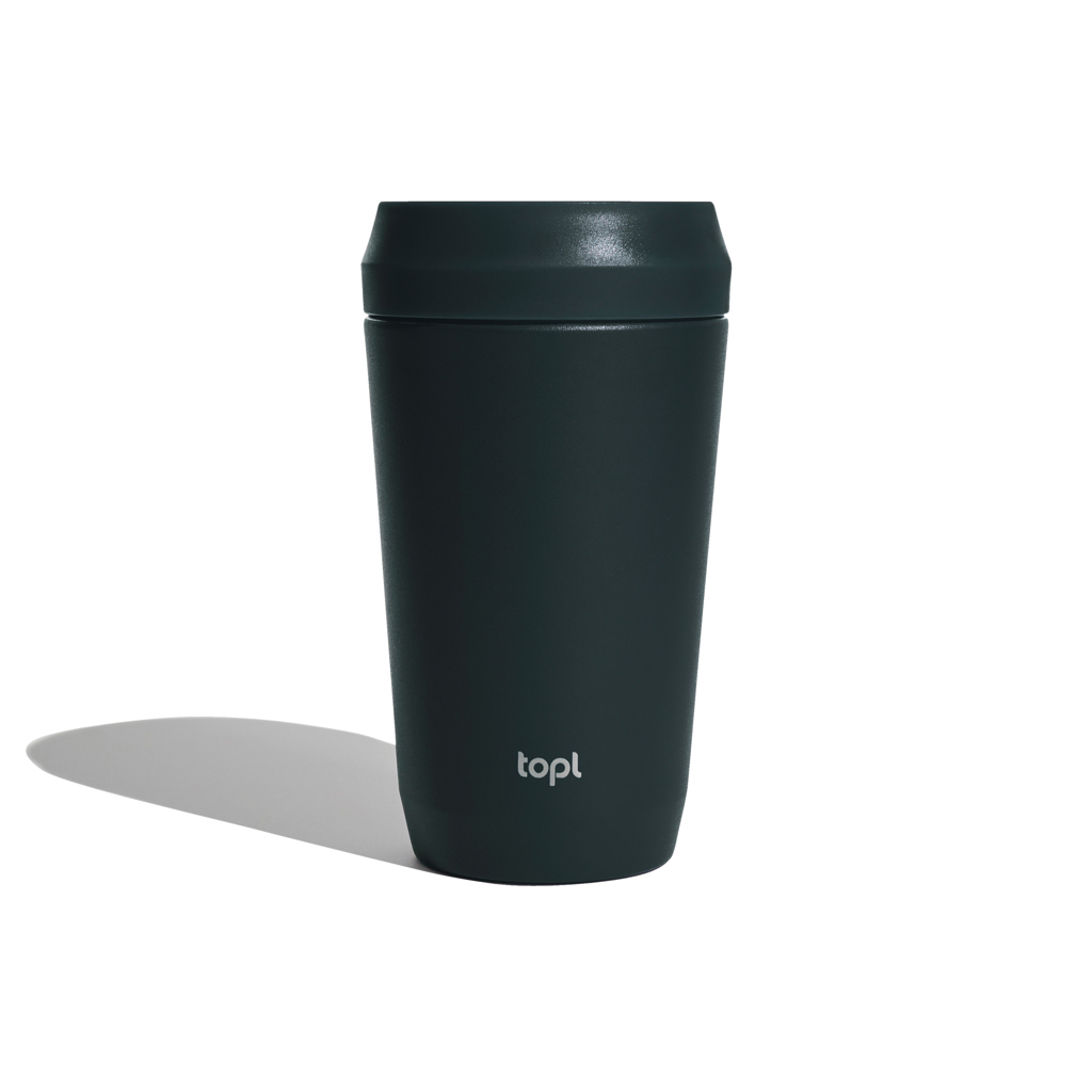 Trinkbecher aus rec. Stahl mit 360-Grad-Deckel 354ml