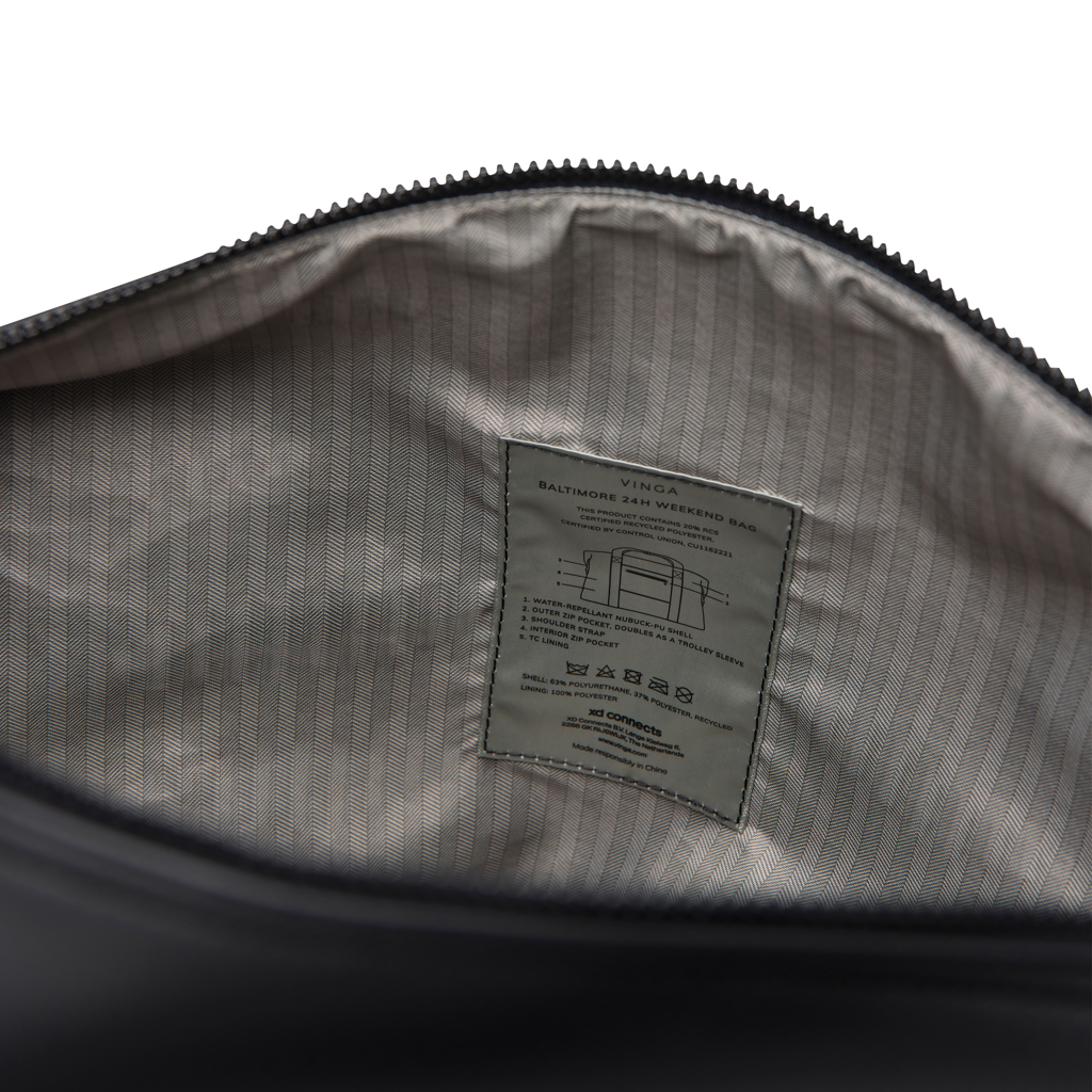 VINGA Baltimore RCS 24h Wochenendtasche, schwarz
