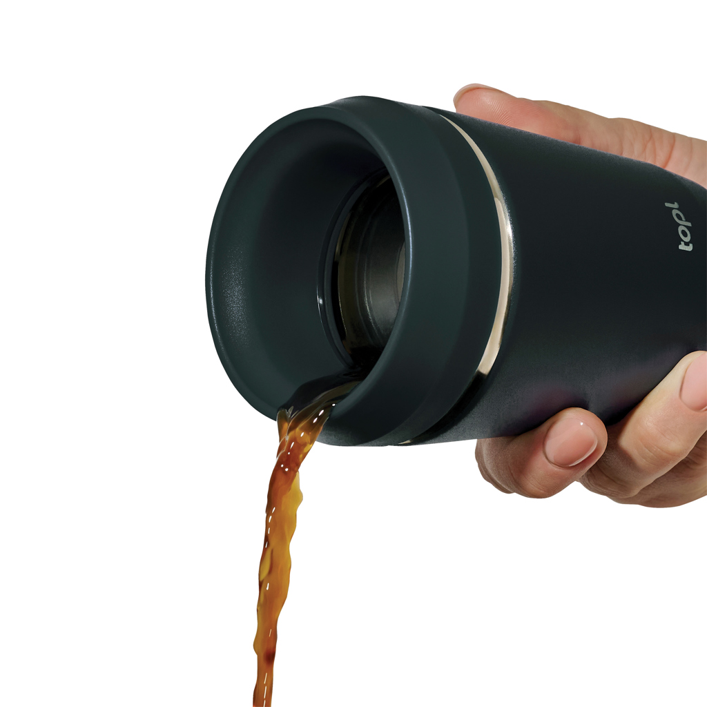Trinkbecher aus rec. Stahl mit 360-Grad-Deckel 236ml