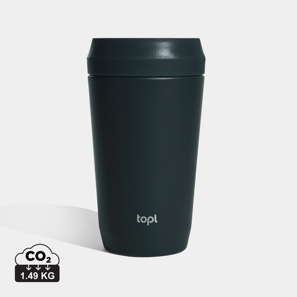 Trinkbecher aus rec. Stahl mit 360-Grad-Deckel 354ml