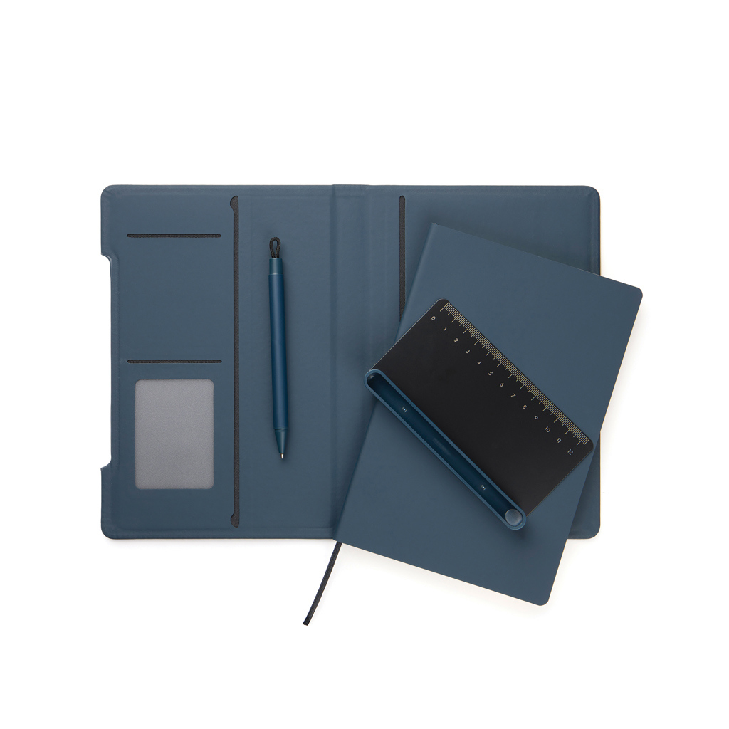 VINGA Baltimore RCS 4-in-1 nachfüllbares Notizbuch, navy blau